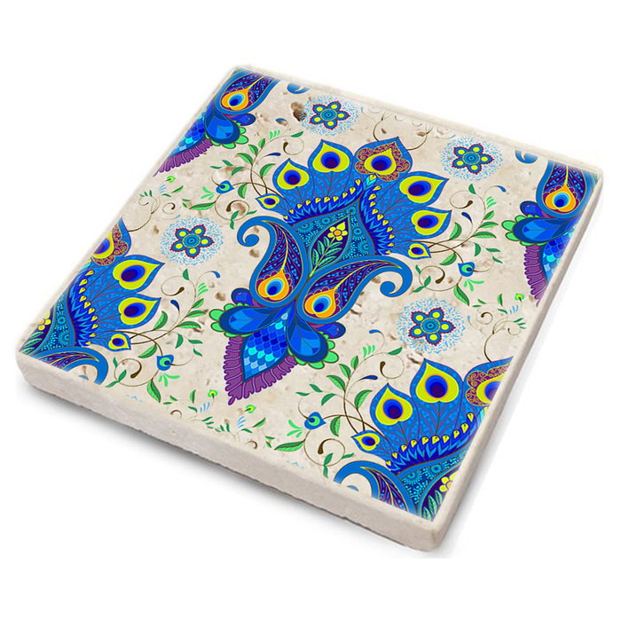 Hermia Alfombrilla de cristal Multicolor (4 piezas) de Piedra Natural 10x10 cm Hermia Alfombrilla de cristal Multicolor (4 piezas) de Piedra Natural 10x10 cm